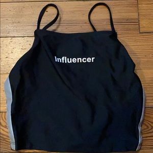 influencer small black crop top